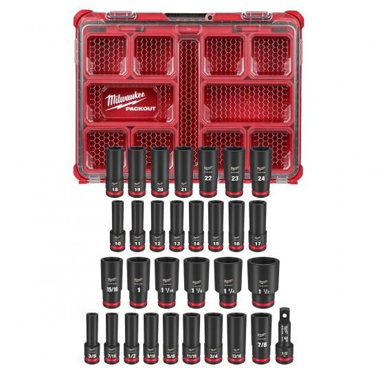 乐天商城 - Milwaukee ミルウォーキーエレクトリック - ショックウェーブ インパクトデューティ。ソケット 1/2。DR 31PC パックアウト