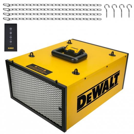 Rakuten - DeWALT DWXAF101 空気濾過システム、木工用3速吊り天井集塵機、リモコン式集塵システム、2段階濾過、ショップガレージ用