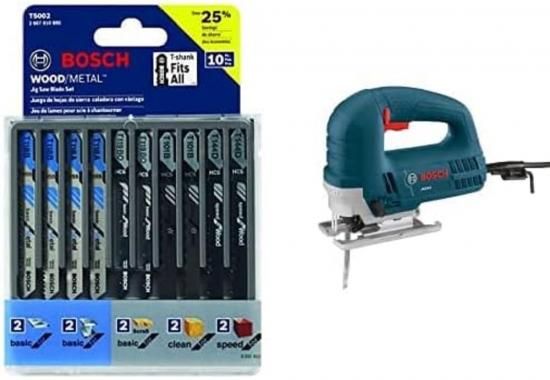Rakuten - Bosch JS260 120ボルト トップハンドルジグソー、Bosch 10ピース アソートTシャンクジグソーブレードセット T5002付き