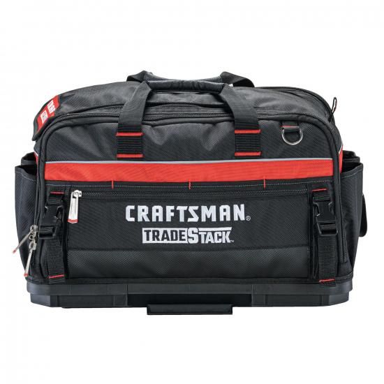 CRAFTSMAN TRADESTACK ツールバッグ、22.5インチ、耐久性ポリエステル、ブラック＆レッド (CMST21450)