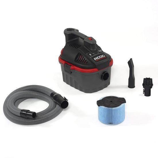 Rakuten - RIDGID 50313 モデル 4000RV 4ガロン ポータブル ウェット＆ドライ コンパクト掃除機 5.0 ピーク馬力モーター付き 4ガロン レッド