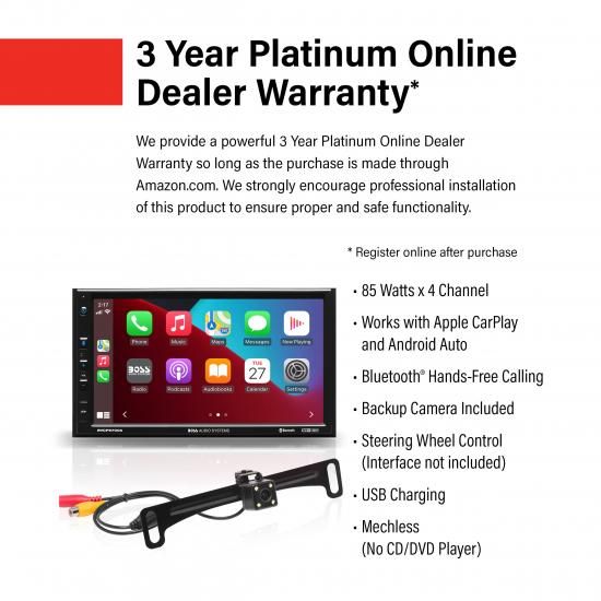 BOSS�����ǥ��������ƥ� BVCP9700A-C �������ƥ쥪�����ƥ� - Apple CarPlay��Android Auto��7��������֥�DIN�����å������꡼��Bluetooth�����ǥ�������