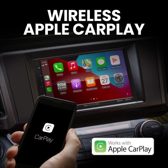 BOSS �����ǥ��������ƥ� Elite BE920WCPA �������ƥ쥪 - 7������ǥ����ץ쥤���磻��쥹 Apple CarPlay & Android Auto �إåɥ�˥åȡ����֥�DIN ����