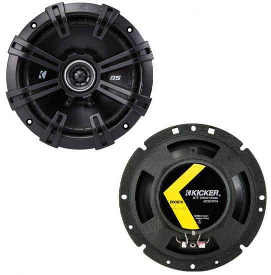 Harmony Audio Kicker 43DSC6704 6.75インチ DSシリーズ 60W RMS 4オーム 同軸カー...