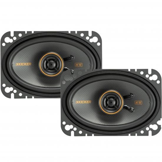 Kicker 51KSC4604 KSシリーズ 4x6 同軸スピーカー、0.5インチツイーター付き、4オ...