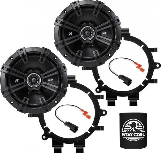 KICKER スピーカー 6.5インチ シボレー シルバラード 1999-2006 アップグレードキット - DSシリーズ ペア アダプターとハーネス付き 同軸 6 1/2インチ カー