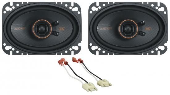 Rakuten - オーディオセービングバンドル: (1) ペア Kicker 51KSC4604 4x6 75 ワット RMS カーオーディオスピーカーバンドル (1) Metra 72-1002 SPEC 3 スピーカーハー