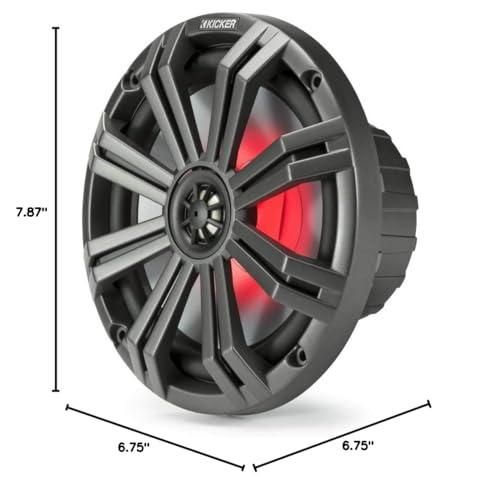Kicker 45KM84L 8インチ 600ワット マリンボート防水スピーカー（LED付き）KM8ペア