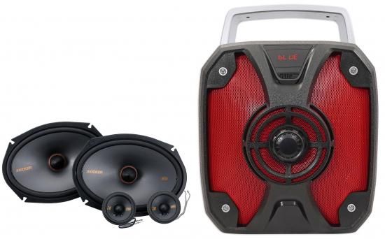 【商品名】オーディオセービングバンドル: Kicker 51KSS269 6x9 + 2.75インチ 100ワット RMS カーステレオコンポーネントスピーカー (1組)、Rockville ROCKBOX 6.5インチ 100ワット ポータブル充電式Bluetoothスピーカー (商品数 3)Audiosavings Bundle: (1) Pair Kicker 51KSS269 6x9 + 2.75" 100 Watt RMS Car Stereo Component Speakers Bundle with (1) Rockville ROCKBOX 6.5" 100 Watt Portable Rechargeable Bluetooth Speaker (Items 3)【カテゴリー】 スピーカー : Coaxial Speakers【メーカー】 Audiosavings【商品説明】パッケージ内容: Kicker 51KSS269 6x9インチ + 2.75インチ 100ワット RMS カーステレオコンポーネントスピーカー (1組)。Rockville ROCKBOX 6.5インチ 100ワット ポータブル充電式Bluetoothスピーカー (USB/SD付き) (1個)。KICKERマッチドコンポーネントアップグレードで純正サウンドを交換。GM、Ford、Chrysler/Jeep/Dodge、および一部のアジア輸入車に適合する新しいサイズペアリング（6x9インチ、2-3/4インチ）。優れた中低音レスポンスと正確な音楽再生。高出力対応。丈夫なUV加工サラウンド。インラインクロスオーバー付属。薄型設計で純正グリルの後ろに簡単に取り付けられます。一部のGM/Ford/Chrysler/Dodge/Jeepおよびアジア輸入車用のブラケット付属。ウーファー（インチ、mm）：6x9、160x230。ツイーター（インチ、mm）：2-3/4、70。ツイータードーム素材：シルク。定格インピーダンス：4オーム。推奨アンプ出力[ワットRMS]：100。感度[1W、1m]：92。周波数特性[Hz]：30〜20k。ウーファー取り付け穴径[インチ、mm]：5-11/16x8-7/16、144x215。ウーファー底面取り付け深さ[インチ、mm]：3-3/16、81。フラッシュマウントツイーター穴径[インチ、mm]：2-5/8、67。フラッシュマウントツイーター深さ[インチ、mm]：1-1/4、32。同梱物：6.5インチパワードBluetoothスピーカー。電源ケーブル。取扱説明書。（参考）Package Includes: (1) Pair Kicker 51KSS269 6x9" + 2.75" 100 Watt RMS Car Stereo Component Speakers. (1) Rockville ROCKBOX 6.5" 100 Watt Portable Rechargeable Bluetooth Speaker w USB/SD.KICKER Matched Component Upgrade to Replace Factory Sound. New Size Pairing (6x9 with 2-3/4") to Fit Many GM, Ford, Chrysler/Jeep/Dodge and Some Asian Imports. Superior Mid-Bass Response and Accurate Musical Reproduction. High power handling. Tough UV-treated surrounds. In-line crossovers included. Thin-mount design easily fits behind factory grilles. Brackets included for select GM/Ford/Chrysler/Dodge/Jeep and Asian imports. Woofer [in, mm]: 6x9, 160x230. Tweeter [in, mm]: 2-3/4, 70.Tweeter Dome Material: Silk. Rated Impedance: 4 ohm. Recommended Amplifier Power [Watts RMS]: 100. Sensitivity [1W, 1m]: 92. Frequency Response [Hz]: 30-20k. Woofer Mounting Hole Diameter [in, mm]: 5-11/16x8-7/16, 144x215. Woofer Bottom Mount Depth [in, mm]: 3-3/16, 81. Flush Mount Tweeter Hole Diameter [in, mm]: 2-5/8, 67. Flush Mount Tweeter Depth [in, mm]: 1-1/4, 32. Includes: 6.5" Powered Bluetooth Speaker. Power Cable. Owners manual.