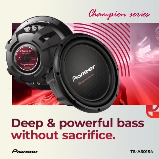 Pioneer パイオニア TS-A301S4 - パワフルな12インチサブウーファー、1600ワットピ...