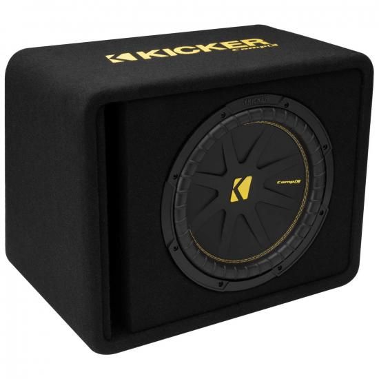 Rakuten - Kicker 50VCWC124 CompC 12インチサブウーファー（通気孔付きエンクロージャー、4オーム）