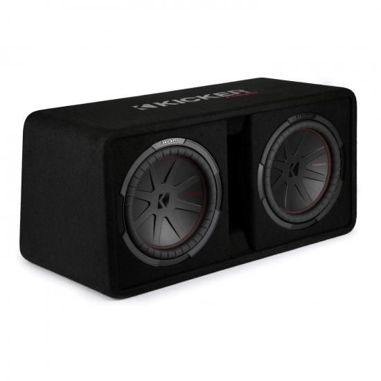 乐天商城 - Kicker 48DCWR122 CompR 12インチ デュアルサブウーファー（通気孔付きエンクロージャー、2オーム）