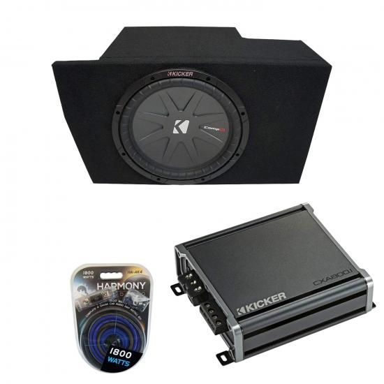 Harmony Audio 2005-2014 Ford Mustang Coupe Kicker Bundle CompR CWR10 シングル 10インチ サブボックスエンクロージャ & CXA800.1 アンプ対応