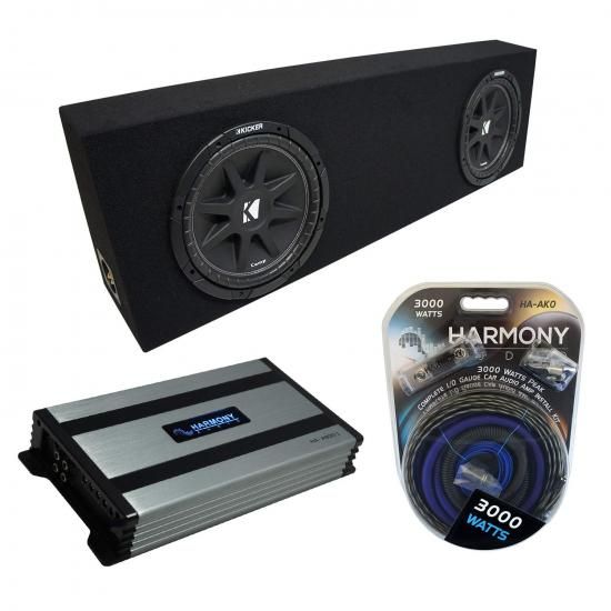 Rakuten - Harmony Audio ユニバーサル レギュラーキャブ トラック キッカー バンドル Comp C10 デュアル 10インチ ブラック サブボックス エンクロージャー & Harmony