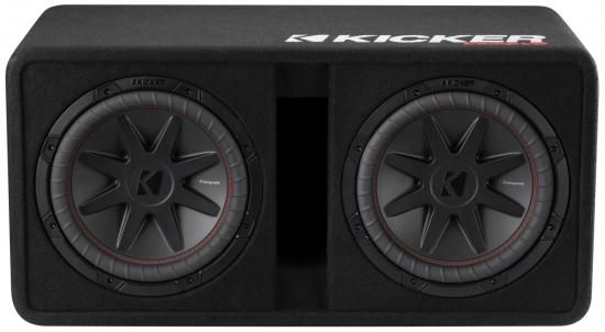 Kicker 52DCVR122 CompVR 12インチ デュアルサブウーファー（通気孔付きボックス、2オーム）