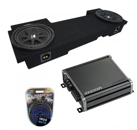 Harmony Audio 2002-2013 GMC Sierra HD Crew Truck Kicker Bundle Comp C12 デュアル 12インチ サブボックスエンクロージャ & CXA800.1 アンプ対応