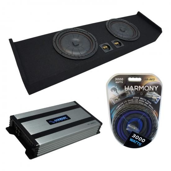 Harmony Audio Kicker CVT10 フォード F-150 スーパークルートラック 2009-2015 対応 HA-A800.1 アンプとデュアル 10 インチ カスタム サブボックス エンク