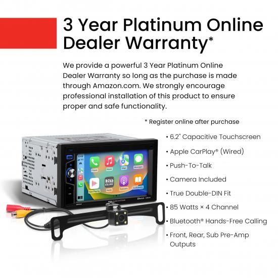 BOSS�����ǥ��������ƥ� ���꡼�ȥ��꡼�� BE62CP-C �������ƥ쥪 - Apple CarPlay��6.2��������֥�DIN�����å������꡼��Bluetooth�����ǥ������������