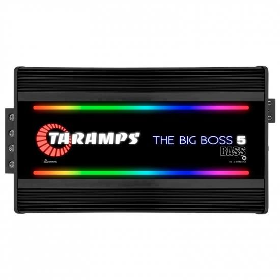 Taramps The Big Boss 5 Bass ブラック モノブロック RGB エフェクト 0.5~2 オーム 5000 ワット RMS マルチインピーダンス デジタルアンプ カーオーディオシ