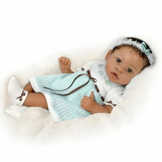 Ashton Drake アシュトン・ドレイク 赤ちゃん 人形 のインタラクティブなアフリカ系アメリカ人リボーンドール、リンダ・マレー作「So Truly Real Alicia」は