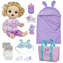 Baby alive ベビーアライブ 赤ちゃん 人形 バニー スリープオーバー ベビードール、就寝テーマの12インチドール、寝袋とバニーテーマのドールアクセサリー、
