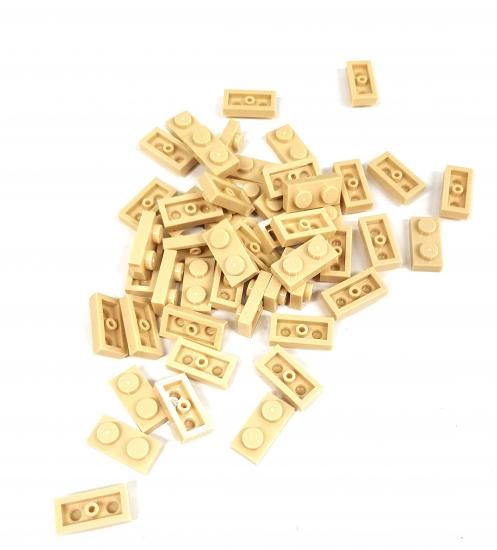 LEGO �쥴 3023 Parts and Pieces: Tan 1x2 Plate x50 -Tan-50