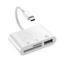 USB Type C SD カード リーダー ポータブル タイプC カメラ Mac Book Pro 等 USB-C デバイス 対応 3in1 ライター MicroSD TF USB2.0 マルチ 3IN1READER