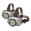 【送料無料】 2台セット 爆光 ヘッド LED ライト 5000m 4つの点灯モード 強力照射 DIY サイズ調節 USB 残量ランプ 高輝度 作業灯 車 3H...