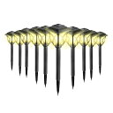 【送料無料】 10台セット 埋め込み式 センサー LED ソーラーライト センサー式 IP44防水 庭 屋外 全長44cm 自動点灯 消灯 取付簡単 2-UME...