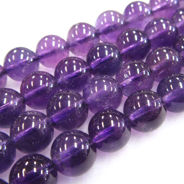 【メール便対応】アメジスト6ミリ10粒まとめ売り(3A) アメジスト 紫水晶 天然石 精神安定 浄化 パワーストーン