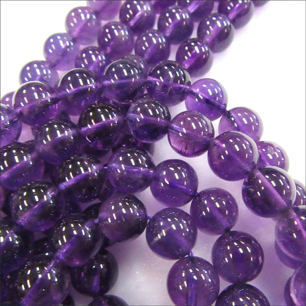 【メール便対応】アメジスト6ミリ10粒まとめ売り(3A) アメジスト 紫水晶 天然石 精神安定 浄化 パワーストーン