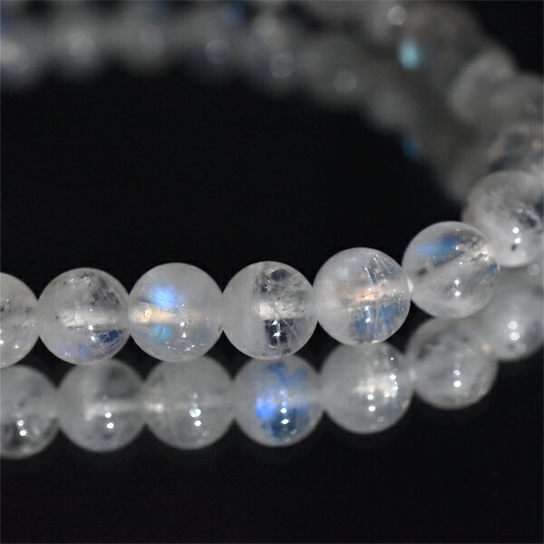 ロイヤルレインボームーンストーン 6.5ミリ 内周約17センチ 最高級 ブレスレット レインボームーンストーン 天然石 パワーストーン