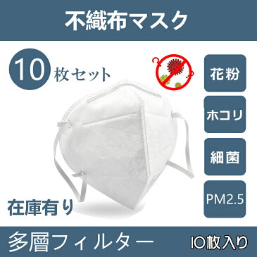 【マスク 在庫あり】【楽天配送】　KN95レベル　10枚入り 3D立体加工 5層構造不織布 KN95mask レギュラーサイズ 男女兼用 防護 花粉症 花粉 ほこり ウイルス ますく 高密度フィルター プリーツ ノーズワイヤー 転売禁止