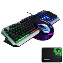 【送料無料】【10倍ポイント】ゲーミングキーボード マウス セット v1 防水機能付き バックライト 英語配列 26キーアンチゴースト 有線 マウスパッド付 W...
