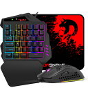 【送料無料】片手ゲーミングキーボード専用コンバーター 内蔵 RGB ゲーミングキーボード マウス セット 35キー USB有線 日本語取扱説明付き リストレスト...