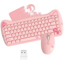 【10%OFF!!】パソコン用キーボード マウスセット テンキーレス 2.4GHz無線 ワイヤレス 薄型 小型 かわいい 静音 軽量 猫デザイン 光学式マウス 電池式 コンパクト PC/デスクトップ/パソコンノート/パソコン/MAC/Windowsに対応でき 在宅勤務 おしゃれ(2)