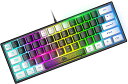 【在庫一掃セール】キーボード パソコン用 キーボード ゲーミングキーボード テンキーレス 62キー 60% 静音 コンパクト 有線 USB接続 RGBバックライ...