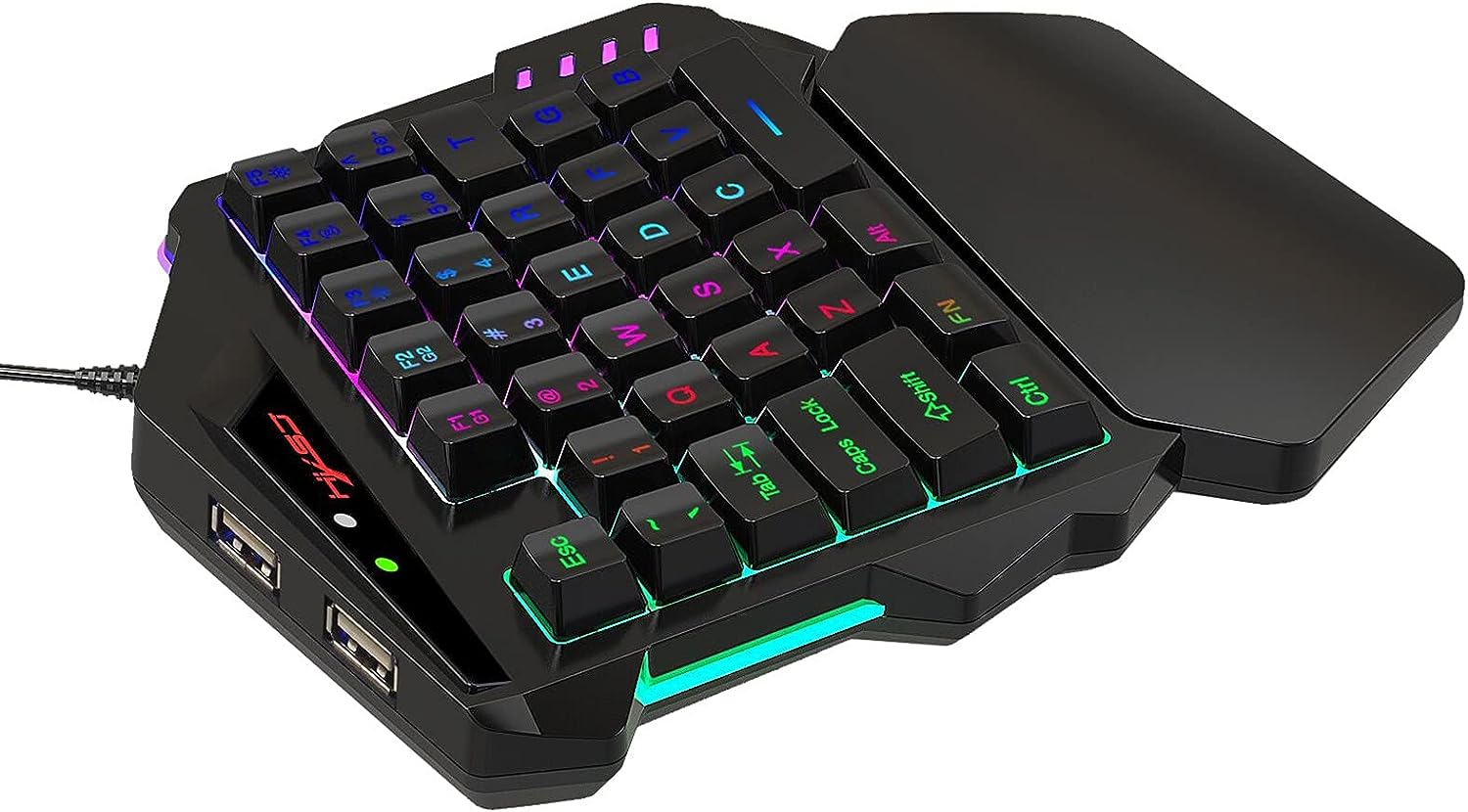 【送料無料】片手　ゲーミングキーボード　専用コンバーター 内蔵 RGB ゲーム機　 35キー USB有線 静音 リストレスト付き Switch/PS4/PS3/Xbox One/XBOX 360対応 プレゼント日本語取扱説明　プログラム可能　父の日　子供の日