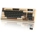 【 送料無料】M96 ゲーミングキーボード、ワイヤレス/Bluetoothダブルモード無線キーボード、PBT 三色パッチワークボールキーキャップ、RGBキーボード、96キー配列、ボリュームノブや電子ディスプレイ付き、長時間バッテリー寿命3000mAh、iOS/Android/Mac/Windows対応 PC用(2)