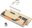 【送料無料】ATTACK SHARK K98 ゲーミングキーボード 有線 カスタム メカニカル 100キー イエロー軸 アンチゴーストキー ホットプラグ PBTキーキャップ RGBバックライト リニア タクタイル EVA吸音PCB iOS/Android/Mac/Windows対応の仕事PC用 自宅ゲーム用のキーボード(2)
