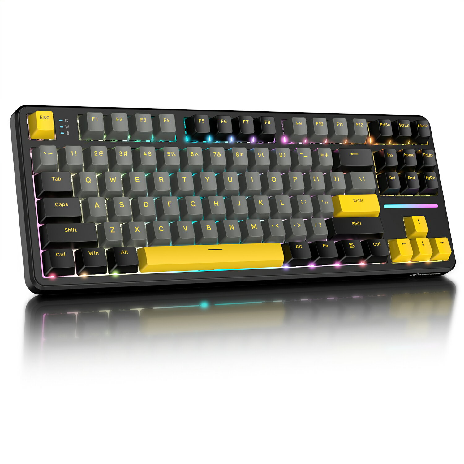 【送料無料】ATTACK SHARK X87 ゲーミングキーボード ワイヤレス/Bluetooth/USB 三つの接続モード ホットスワップ ガスケット構造 5層吸音フォーム リニア ストロベリー轴 全キー無衝突 4000mAhバッテリー オフィス/エスポーツ/パソコンキーボード MAC/Win/And対応 技適獲得