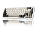 【送料無料】ATTACKSHARK X66 ゲーミングキーボード 65%レイアウト ガスケット ホットスワップ対応 三つの接続モード メカニカル 金属ボリュームノブ付き 南向きLED 3000mAhバッテリー RGBバックライト HIFI音 潤滑済みリニアスイッチ(チーズホワイト)(2)