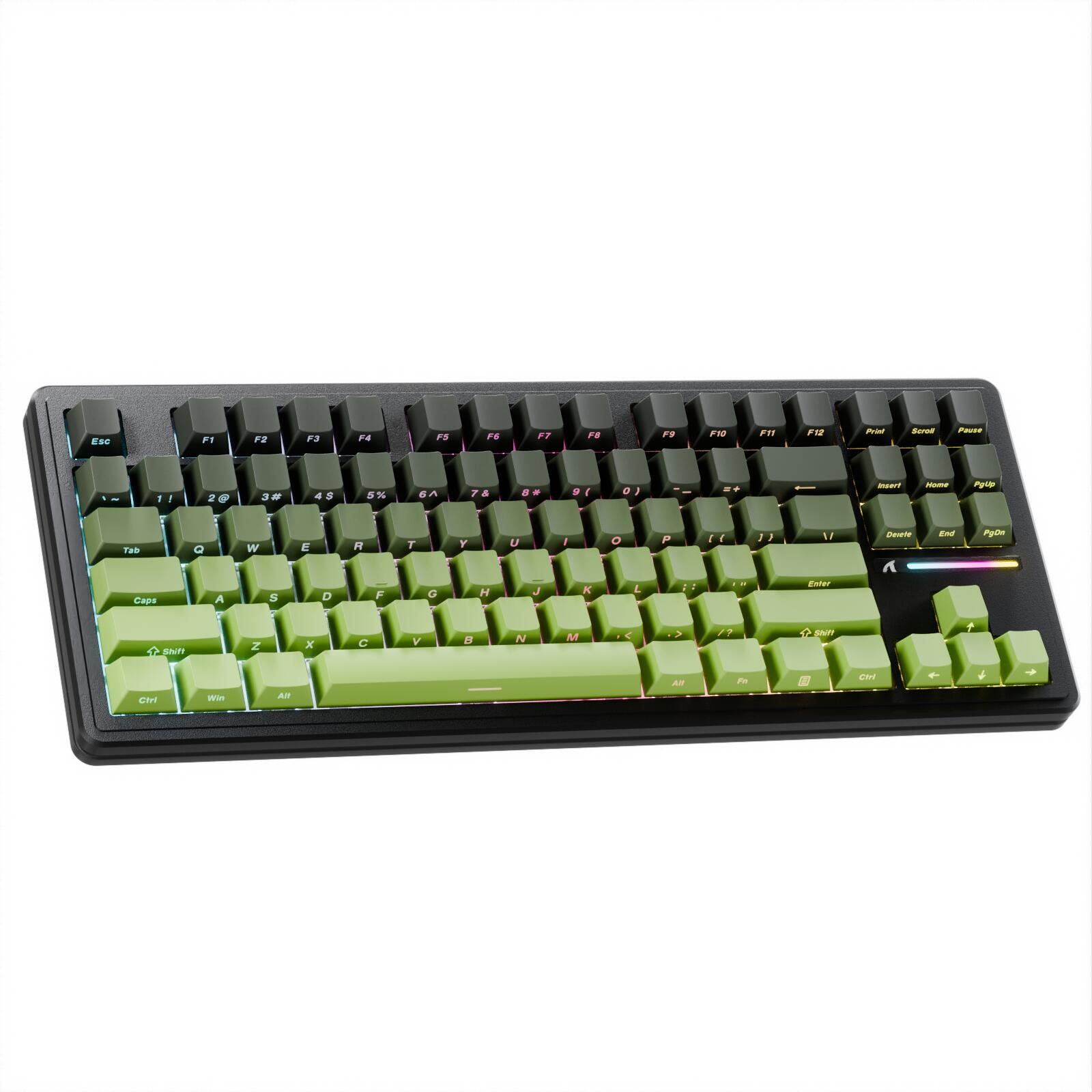 【ポイント10倍】【送料無料】ATTACK SHARK M87PRO 3モード メカニカルキーボード BT/ワイヤレス/有線 2.4GHz TYPE-C 87キー 80% 配列 RGB ホットスワップ対応 ガスケット構造 白翡翠軸 5000mAh 充電式 PBTキーキャップ 低遅延 Windows/Mac対応-マチャ 技適番号:219-259048