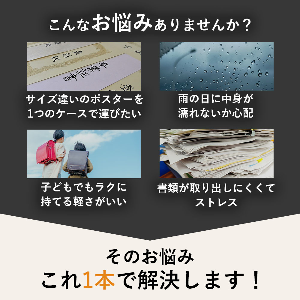 【楽天ランキング1位！】＼店長暴走！販売開始記念価格／ポスターケース 図面ケース 賞状入れ ポスター 筒 プレイマットケース 長さ調整可能 ショルダーベルト付き 最大B0サイズ 3