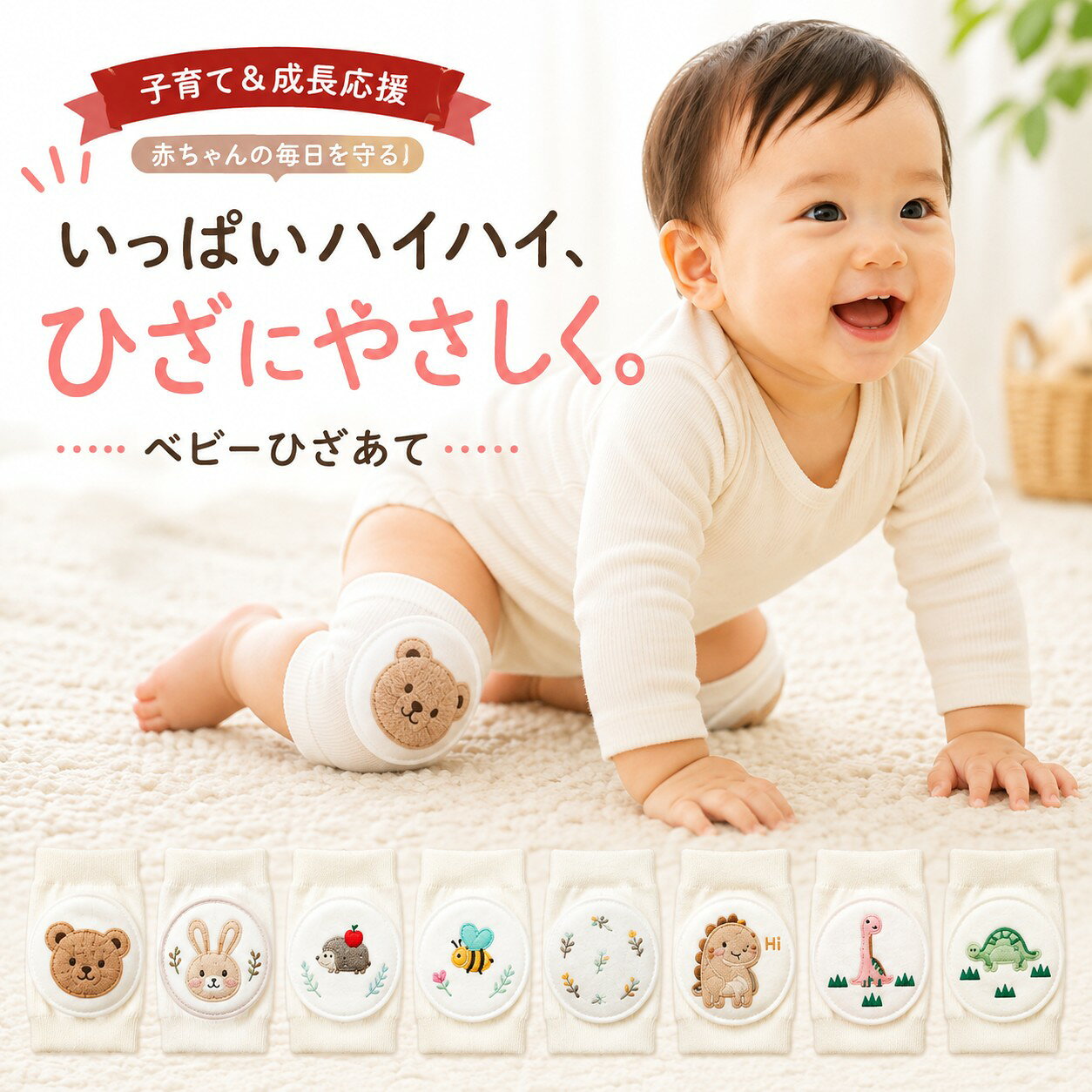 ベビー膝あて 赤ちゃん膝サポーター 膝当て 子供 キッズ ひざあて ベビー 膝パッド 定番 膝パッド ひざ当て ひざサポーター ひざパッド 出産祝い