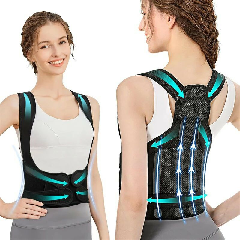 背筋ベルト 通気性優れ 男女兼用 猫背 サイズ調整可 姿勢ベルト フィット感 巻き肩 耐久性 巻き肩 背中 反り腰 日常生 装着簡単