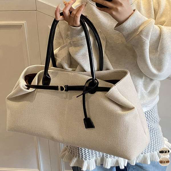 大人可愛い通勤バッグ おしゃれ きちんと仕事バッグ ナチュラル鞄韓国風 オフィスカジュアル ハンドバッグ A4肩掛けカバン レディース大容量 スクエアバッグ横型 授業参観バッグ軽量