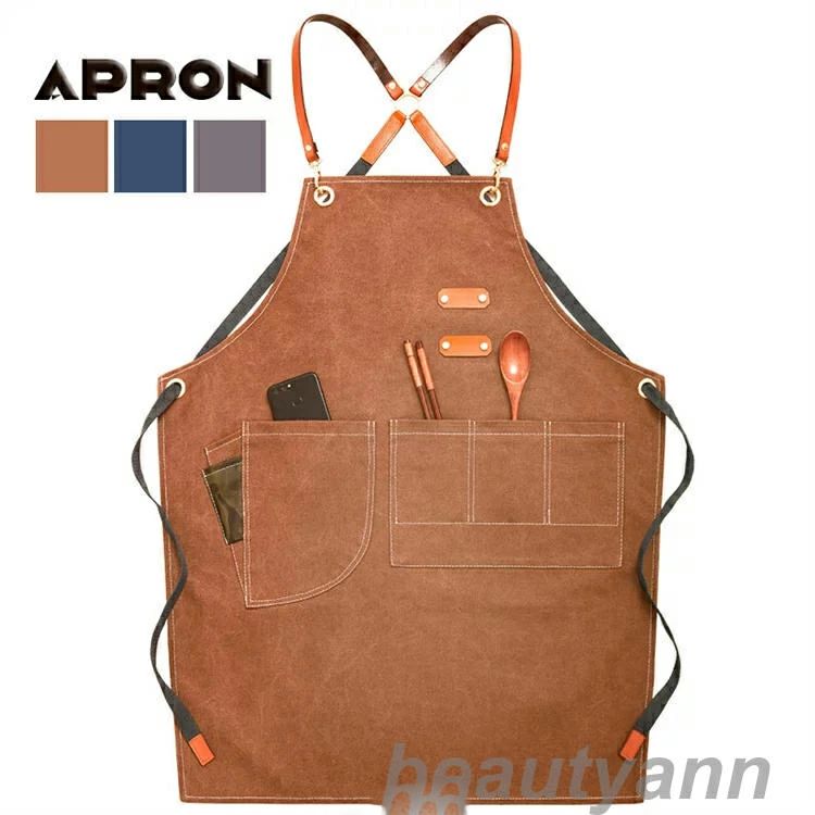 母の日 帆布 2type 動きやすい 父の日 かっこいい 家庭 生活防水 シンプル 美容師 生活防水 エプロン 防汚 男女兼用 デニム 保育士 ワーク 作業 メ...