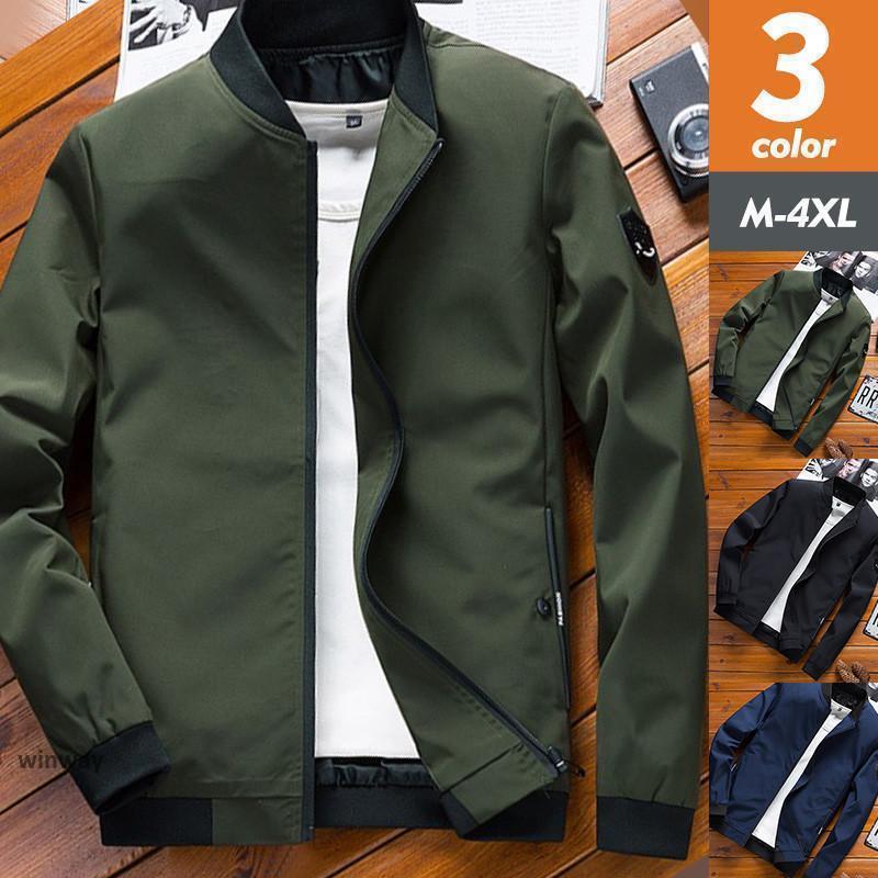 秋 ジャケット おしゃれ ゴルフウェア 無地 ライトアウター トレーナー 羽織り 春服 スタンドカラー ジップアップ メンズ 着痩せ カジュアル 通勤