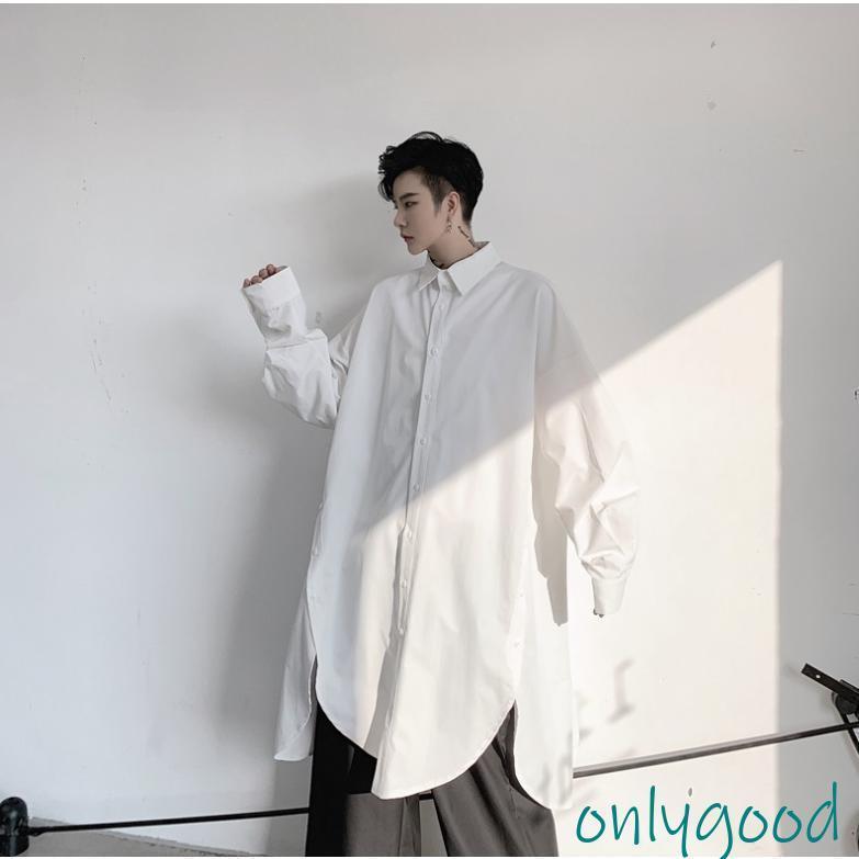 秋服 大きいサイズ シャツ 紳士 メンズ ロングシャツ ホスト カジュアル 長袖